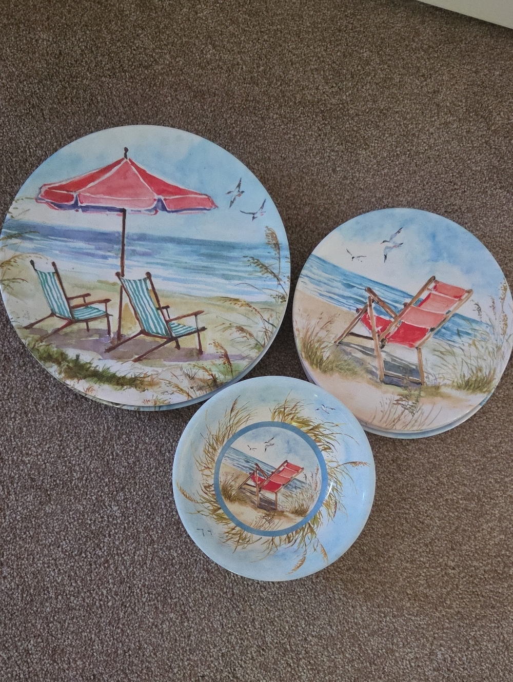 Certified International Ocean View Melamine Dishes NWOT